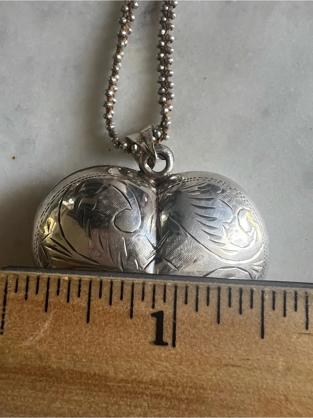 Vintage Sterling Silver Oversized 2” Puffy Heart Necklace 925 Statement 22g - Picture 12 of 16